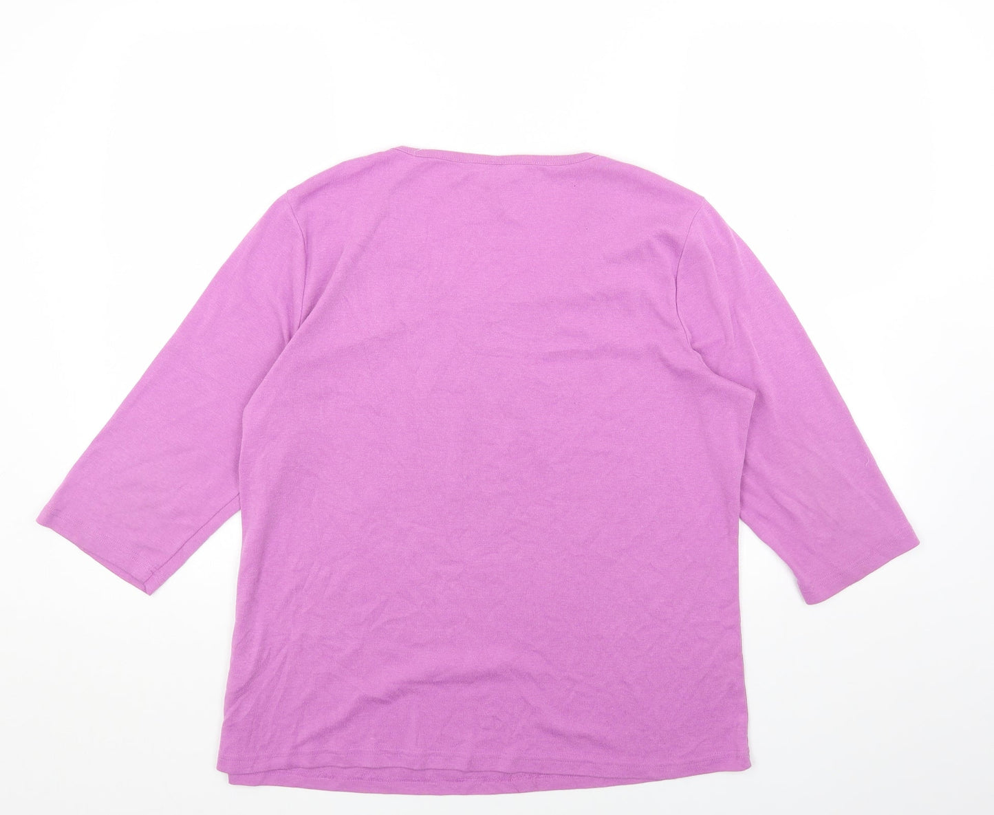 Womens UK Size L BM Purple Basic T-Shirt