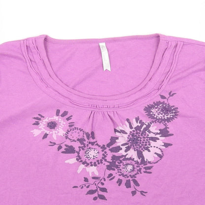 Womens UK Size L BM Purple Basic T-Shirt
