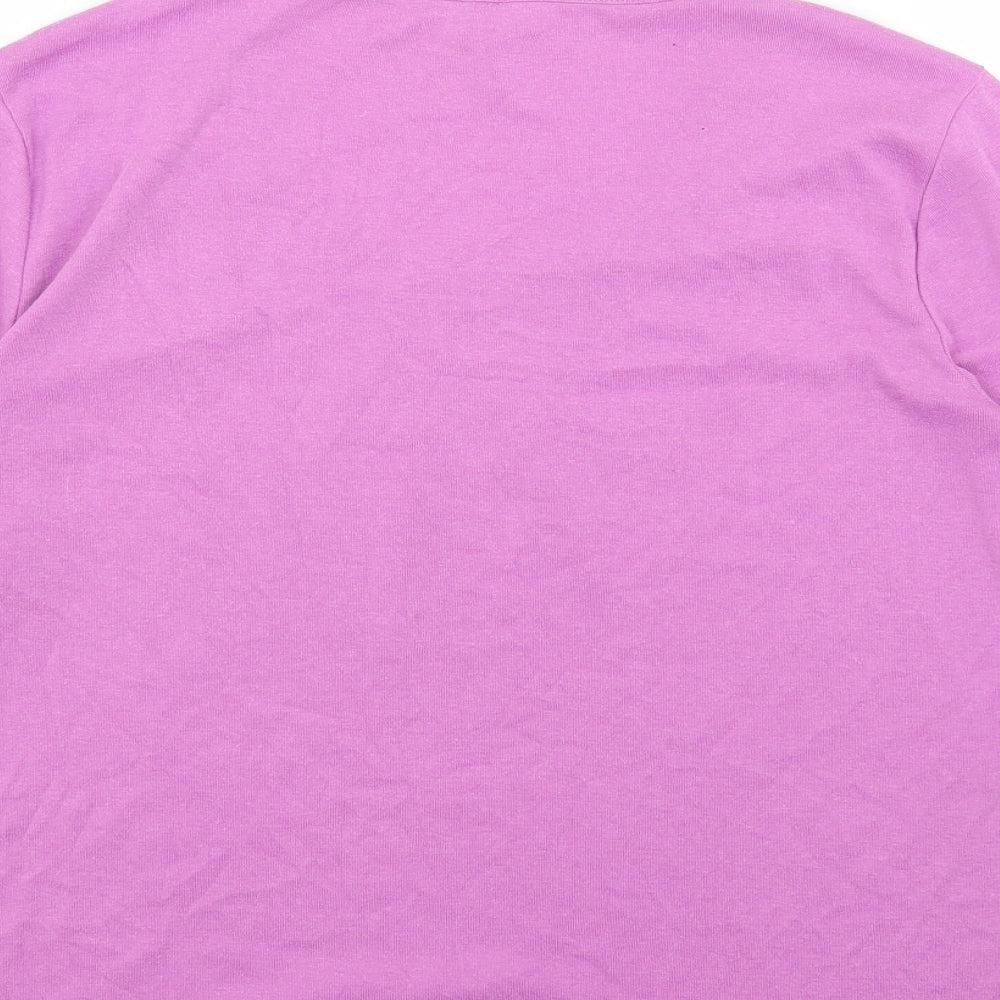Womens UK Size L BM Purple Basic T-Shirt