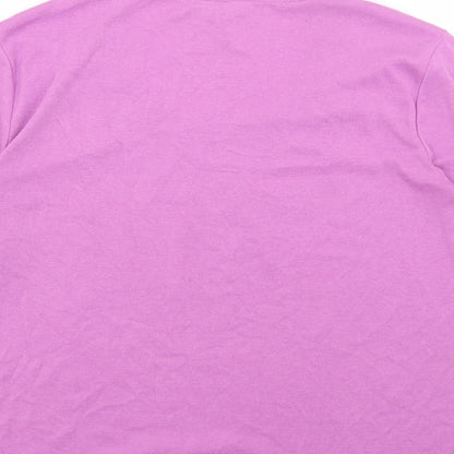Womens UK Size L BM Purple Basic T-Shirt