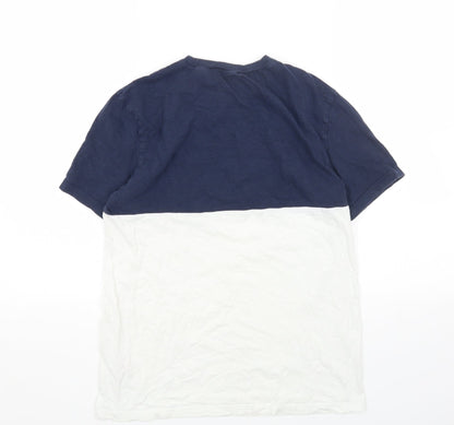 Topman Mens Multicoloured Colourblock Cotton T-Shirt Size XS Round Neck