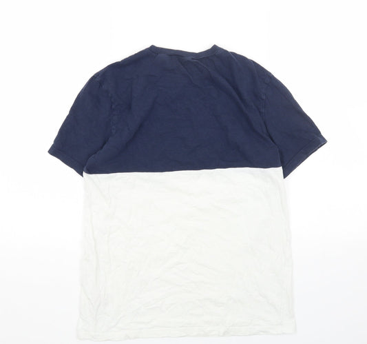 Topman Mens Multicoloured Colourblock Cotton T-Shirt Size XS Round Neck