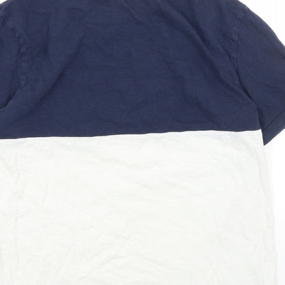 Topman Mens Multicoloured Colourblock Cotton T-Shirt Size XS Round Neck