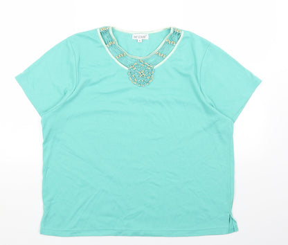 Womens UK Size XL Fay Louise Green Basic T-Shirt