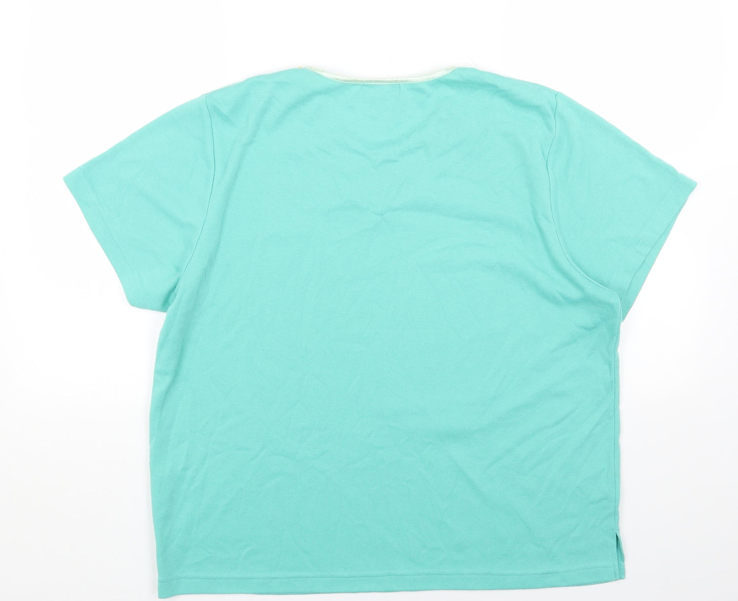 Womens UK Size XL Fay Louise Green Basic T-Shirt