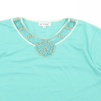 Womens UK Size XL Fay Louise Green Basic T-Shirt
