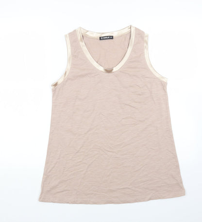 Womens UK Size M SHEILAY Beige Basic Tank