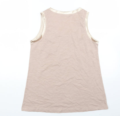 Womens UK Size M SHEILAY Beige Basic Tank
