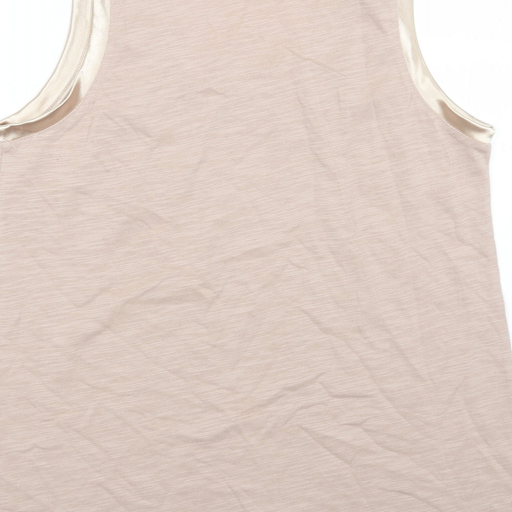 Womens UK Size M SHEILAY Beige Basic Tank