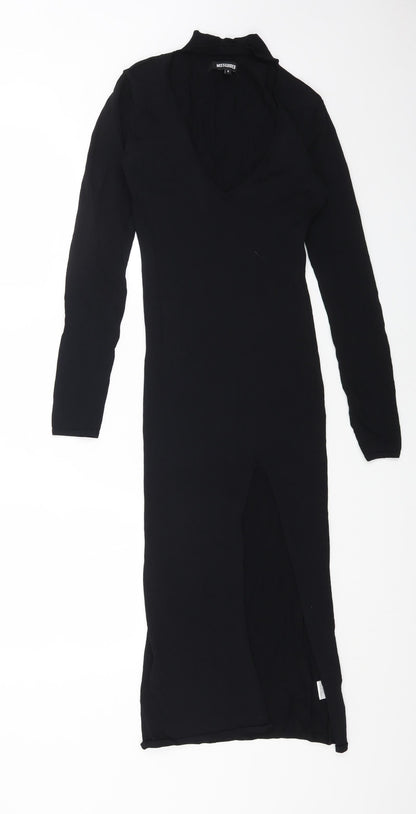 Missguided Womens Black Viscose Bodycon Size 6 Halter Pullover