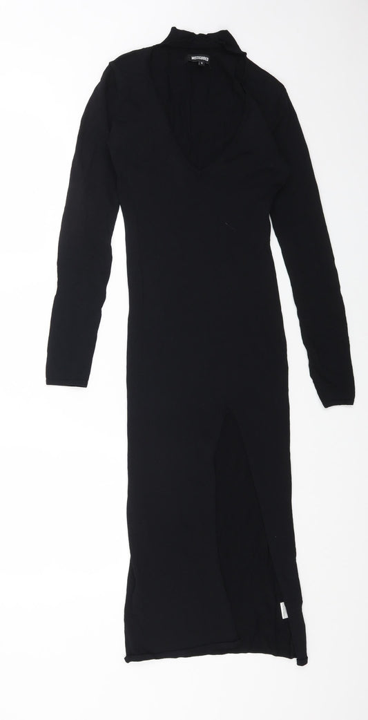 Missguided Womens Black Viscose Bodycon Size 6 Halter Pullover