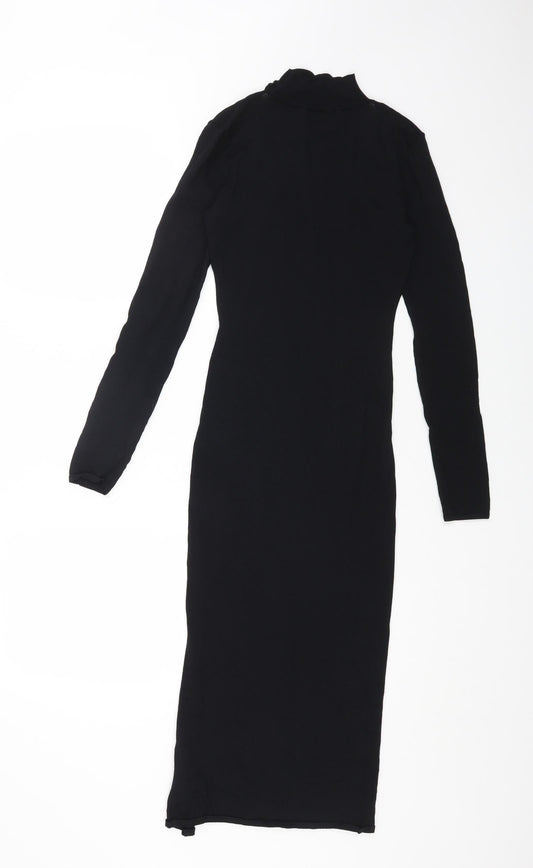 Missguided Womens Black Viscose Bodycon Size 6 Halter Pullover