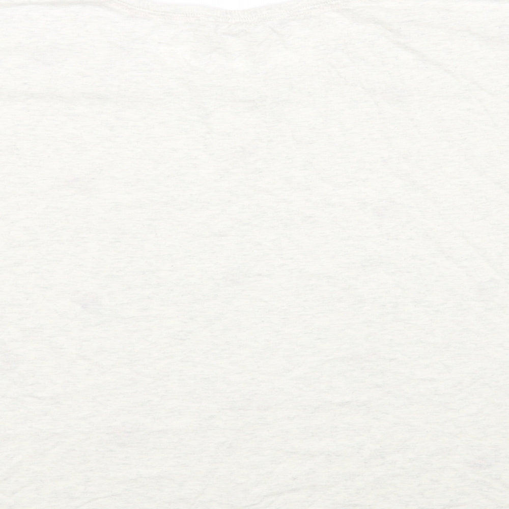 TU Womens Grey Floral Cotton Basic T-Shirt Size 10 Crew Neck