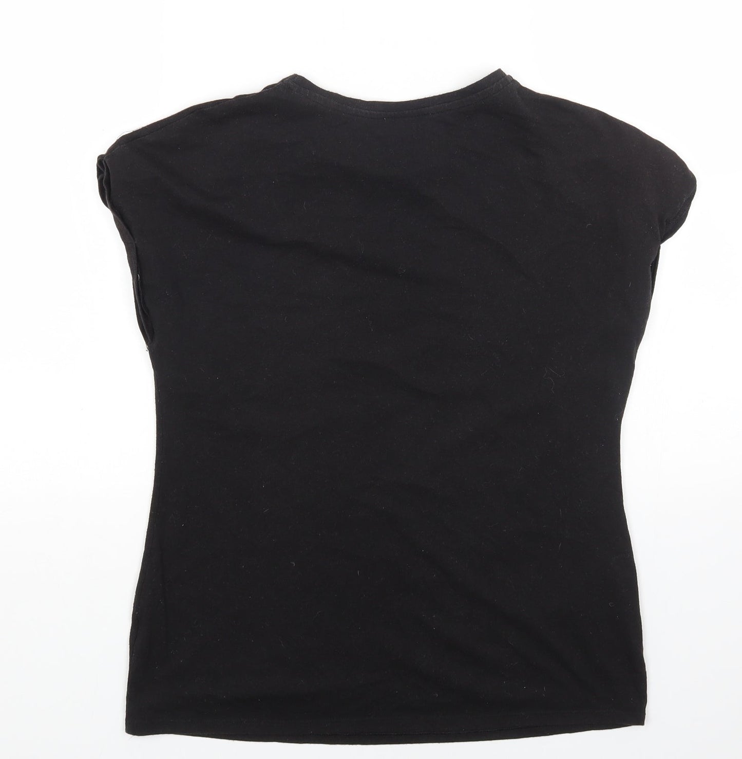 Papaya Womens Black Cotton Basic T-Shirt Size 10 Crew Neck - Little More Kindness