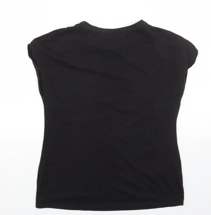 Papaya Womens Black Cotton Basic T-Shirt Size 10 Crew Neck - Little More Kindness