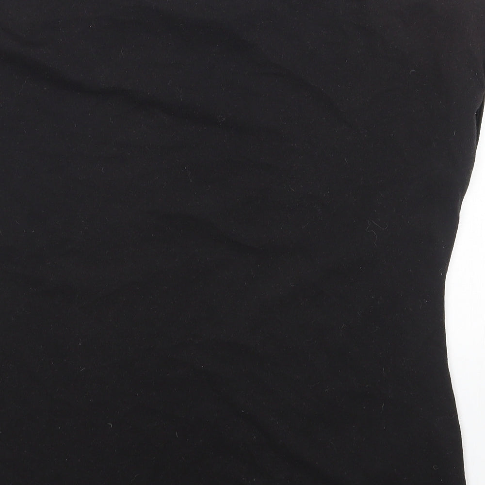 Papaya Womens Black Cotton Basic T-Shirt Size 10 Crew Neck - Little More Kindness