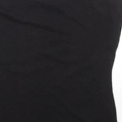 Papaya Womens Black Cotton Basic T-Shirt Size 10 Crew Neck - Little More Kindness