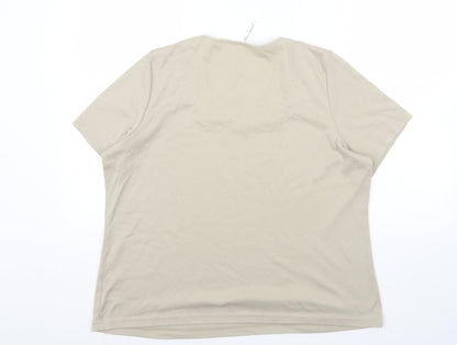 Womens UK Size L BM Beige Basic T-Shirt