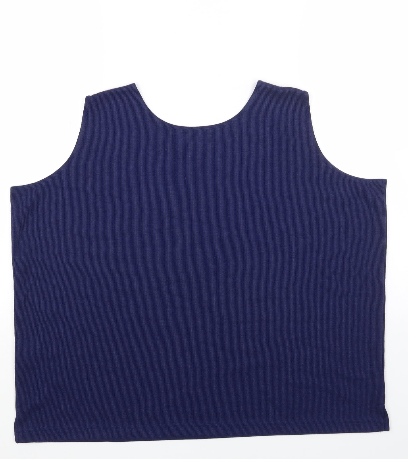 Bonmarché Womens Blue Polyester Basic Tank Size XL Round Neck - Ribbed