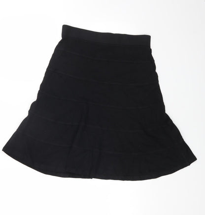 Marks and Spencer Womens Black Viscose Flare Skirt Size 10