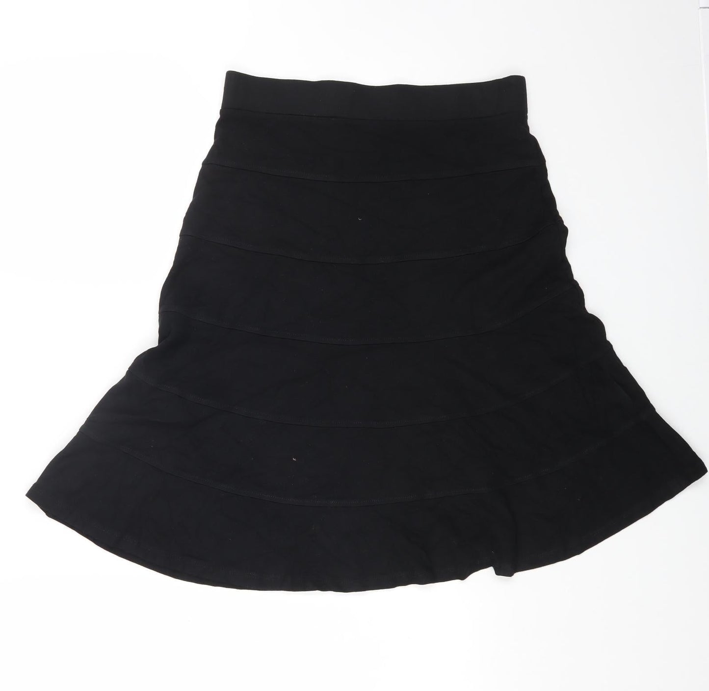 Marks and Spencer Womens Black Viscose Flare Skirt Size 10