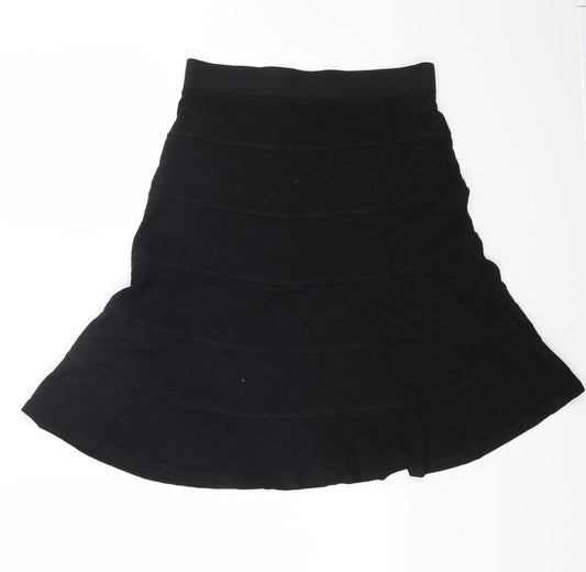 Marks and Spencer Womens Black Viscose Flare Skirt Size 10