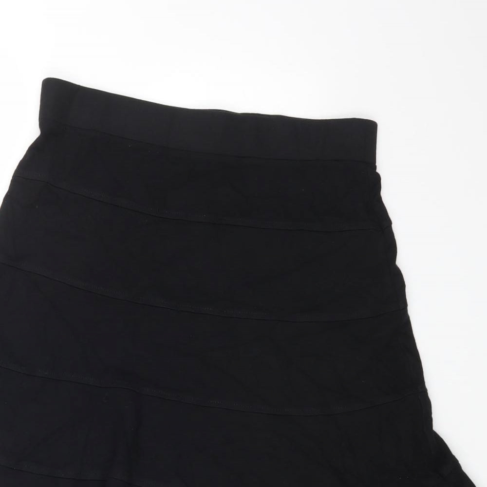 Marks and Spencer Womens Black Viscose Flare Skirt Size 10
