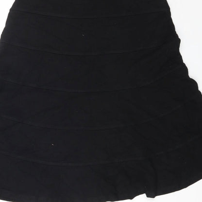 Marks and Spencer Womens Black Viscose Flare Skirt Size 10