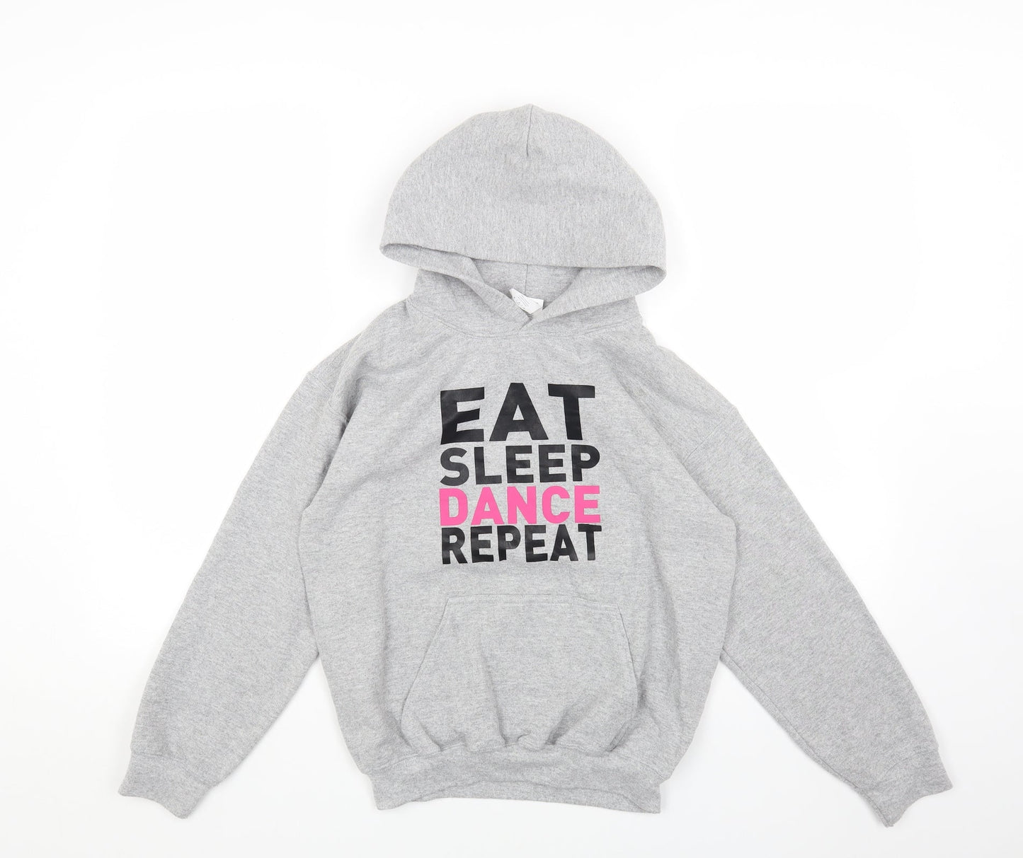 Preworn Womens Grey Cotton Pullover Hoodie Size M Pullover - Eat Sleep Dance Repeat