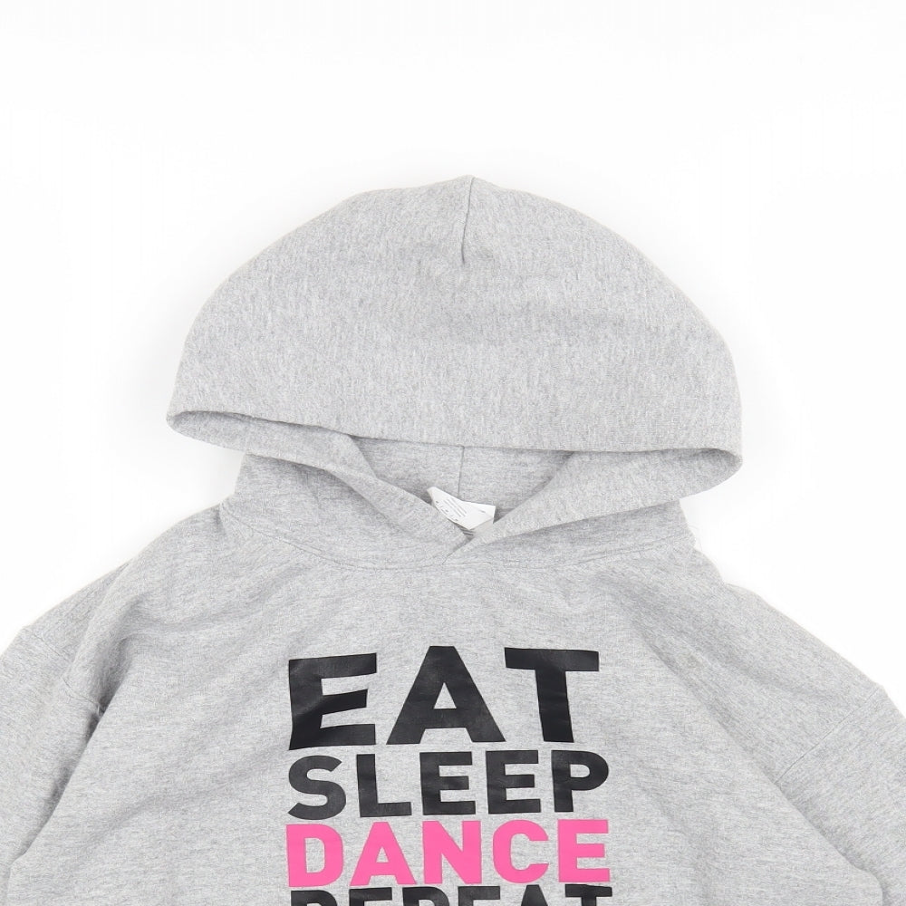 Preworn Womens Grey Cotton Pullover Hoodie Size M Pullover - Eat Sleep Dance Repeat