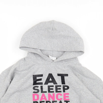 Preworn Womens Grey Cotton Pullover Hoodie Size M Pullover - Eat Sleep Dance Repeat
