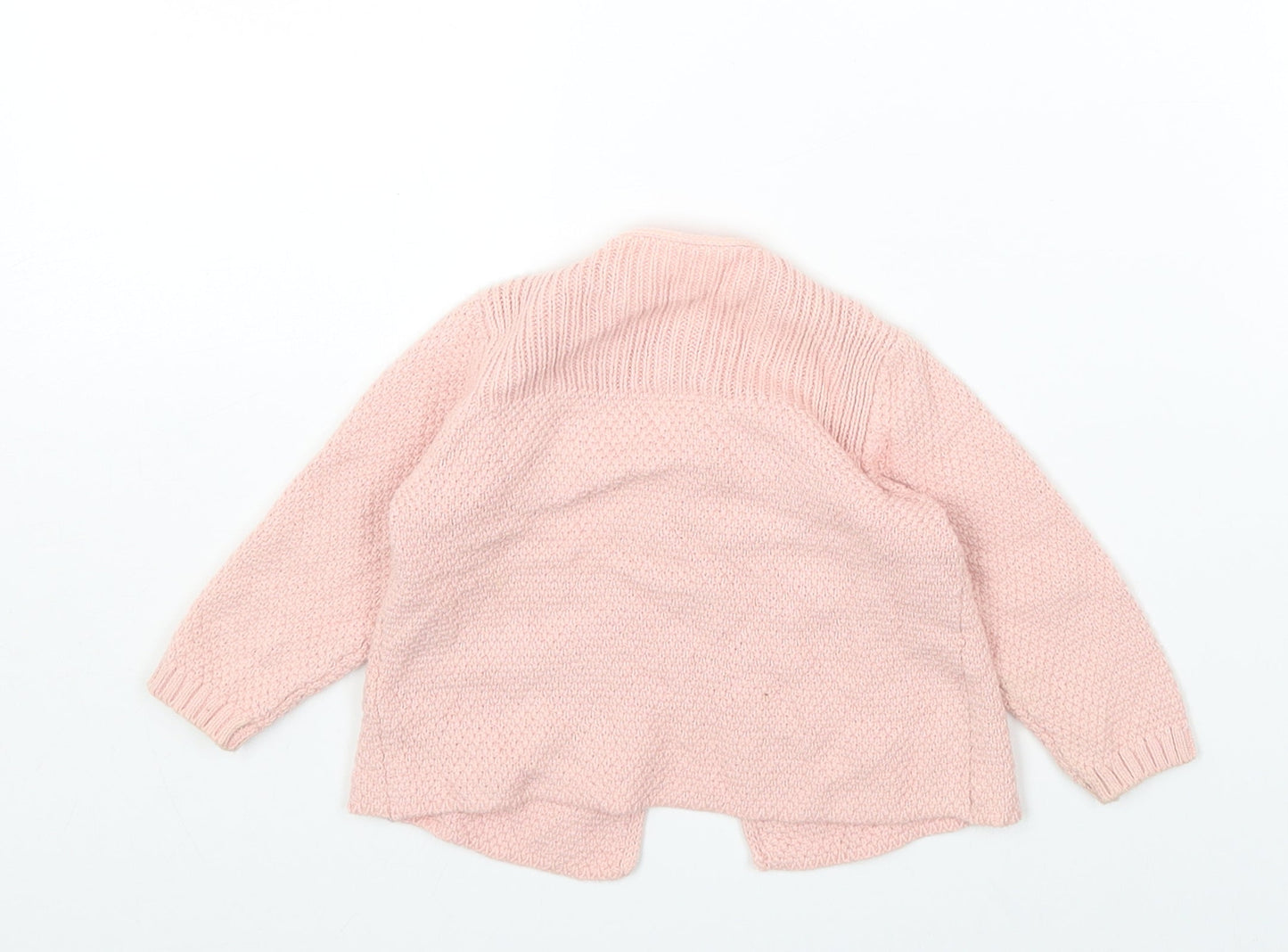 Marks and Spencer Pink Cotton Cardigan Jumper Size 3-6 Months Button