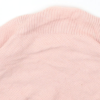 Marks and Spencer Pink Cotton Cardigan Jumper Size 3-6 Months Button