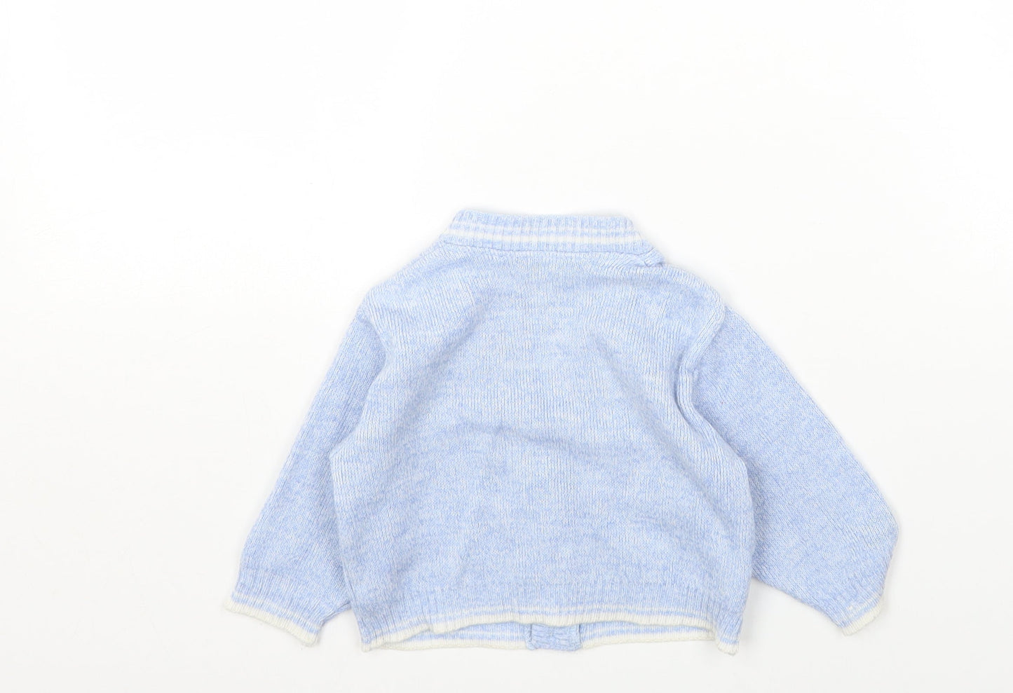 Preworn Black Cotton Cardigan Jumper Size 6-9 Months Button