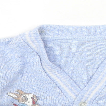 Preworn Black Cotton Cardigan Jumper Size 6-9 Months Button