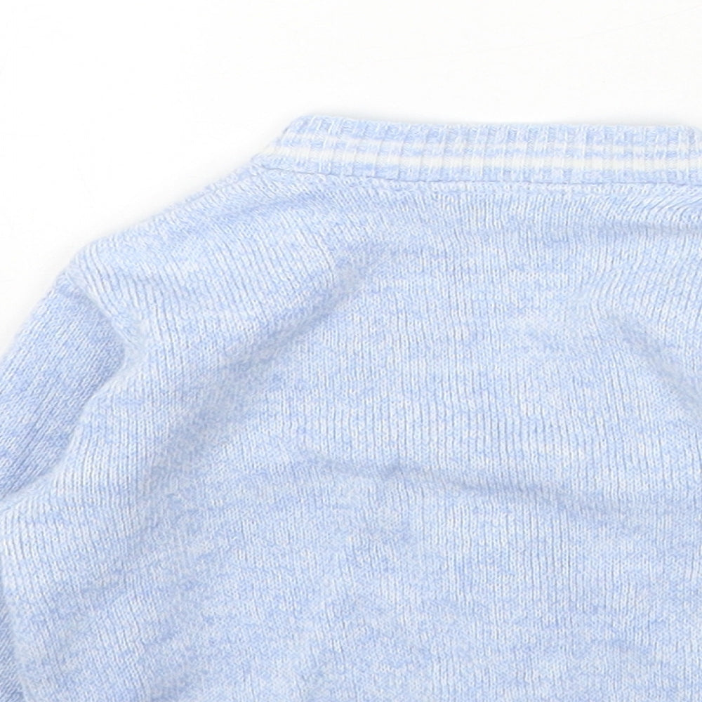 Preworn Black Cotton Cardigan Jumper Size 6-9 Months Button