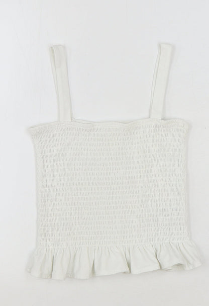 Womens UK Size S H&M White Basic Tank