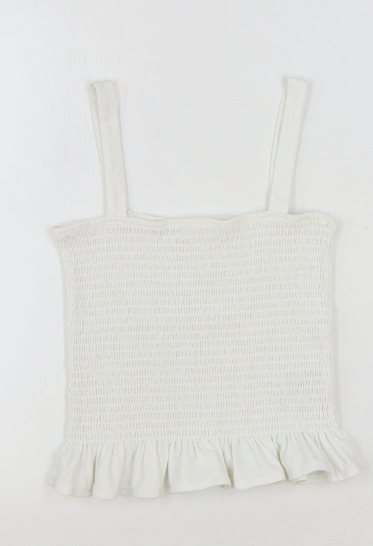 Womens UK Size S H&M White Basic Tank