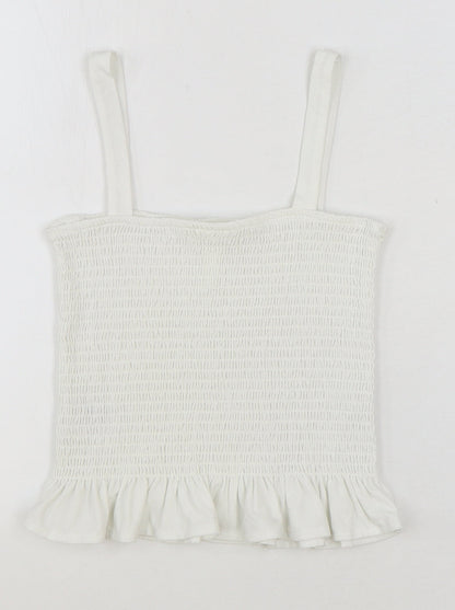 Womens UK Size S H&M White Basic Tank