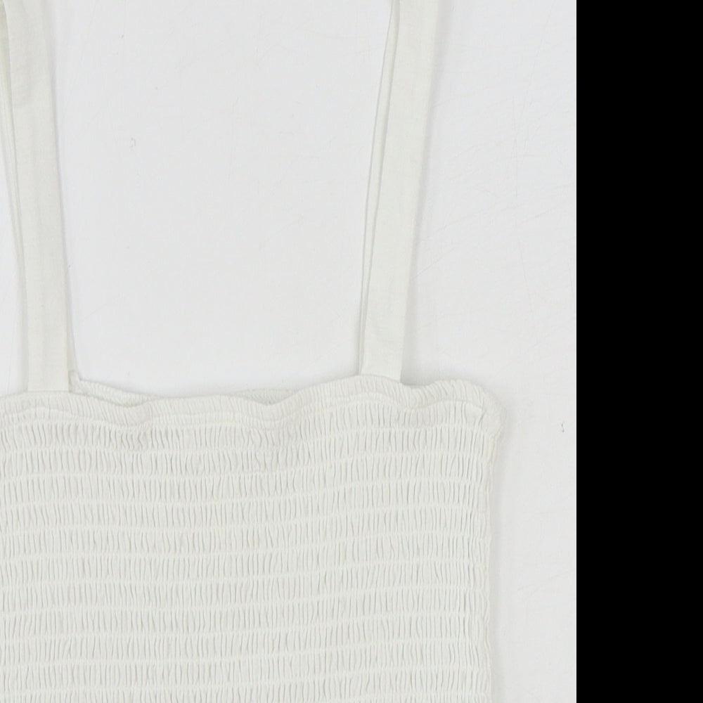 Womens UK Size S H&M White Basic Tank