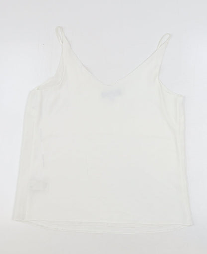 Dorothy Perkins Womens White Polyester Camisole Tank Size 12 V-Neck