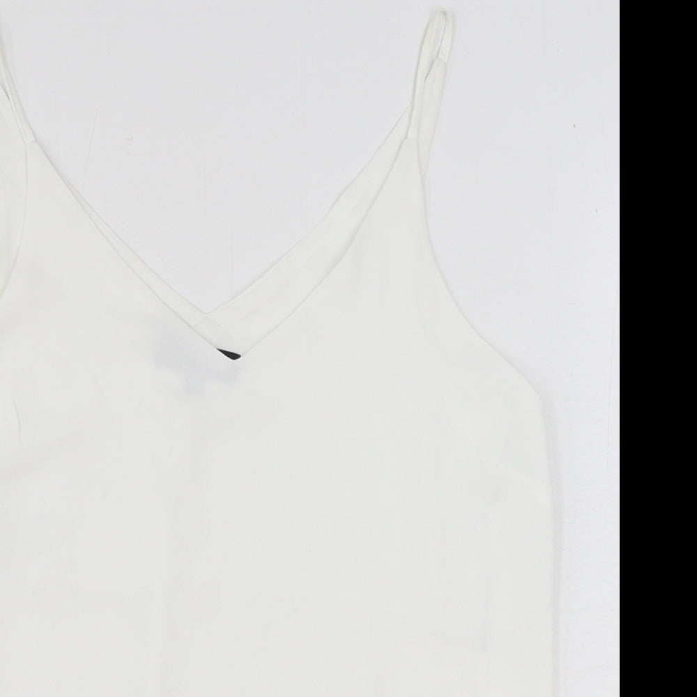 Dorothy Perkins Womens White Polyester Camisole Tank Size 12 V-Neck