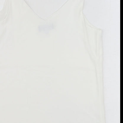 Dorothy Perkins Womens White Polyester Camisole Tank Size 12 V-Neck