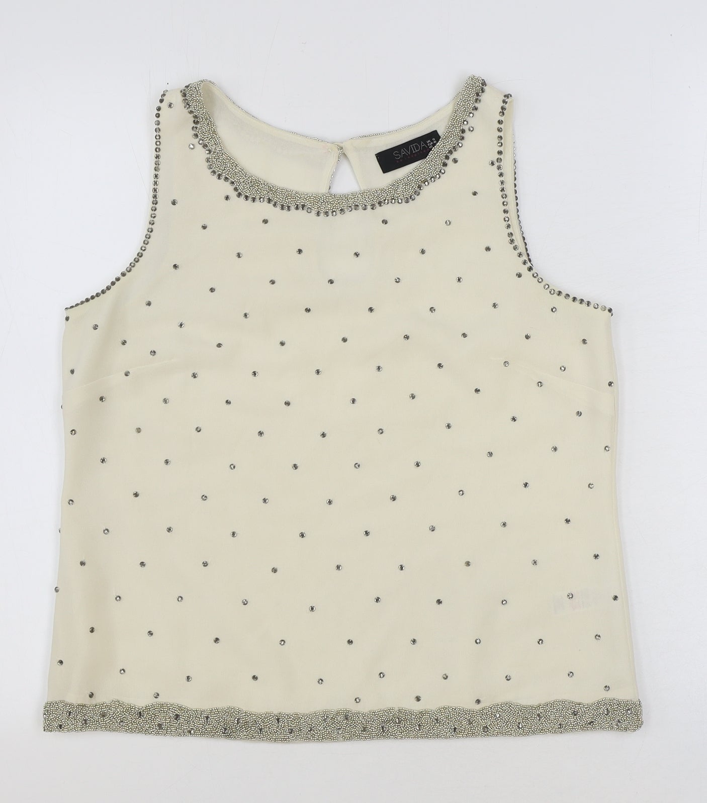 Womens UK Size 12 Savida Ivory Basic Tank