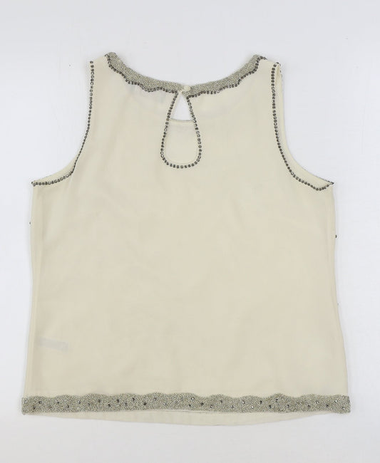 Womens UK Size 12 Savida Ivory Basic Tank