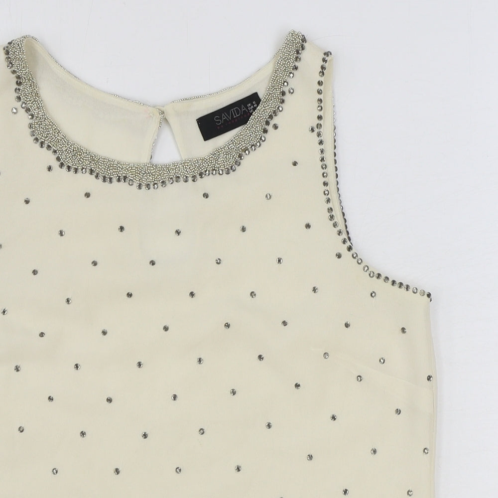 Womens UK Size 12 Savida Ivory Basic Tank