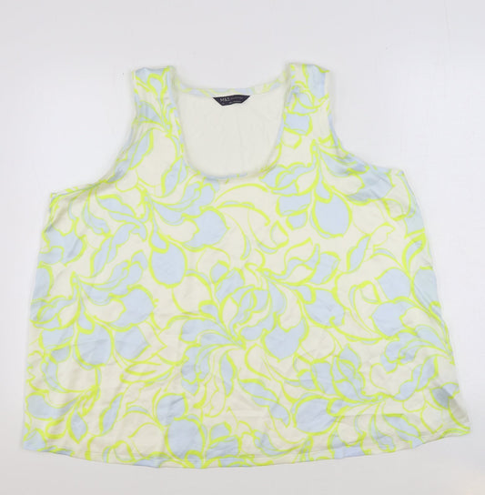 Womens UK Size 22 Marks and Spencer Multicoloured Basic Tank