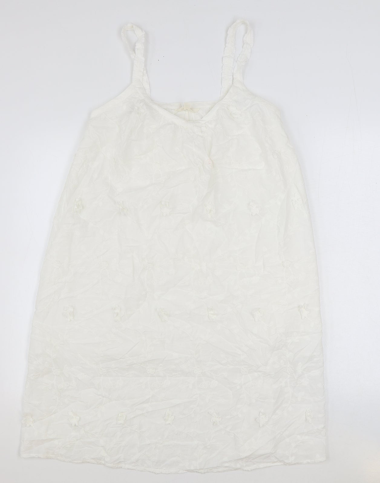 Marks and Spencer Womens White 100% Cotton Mini Size 8 V-Neck Pullover