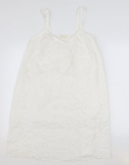 Marks and Spencer Womens White 100% Cotton Mini Size 8 V-Neck Pullover