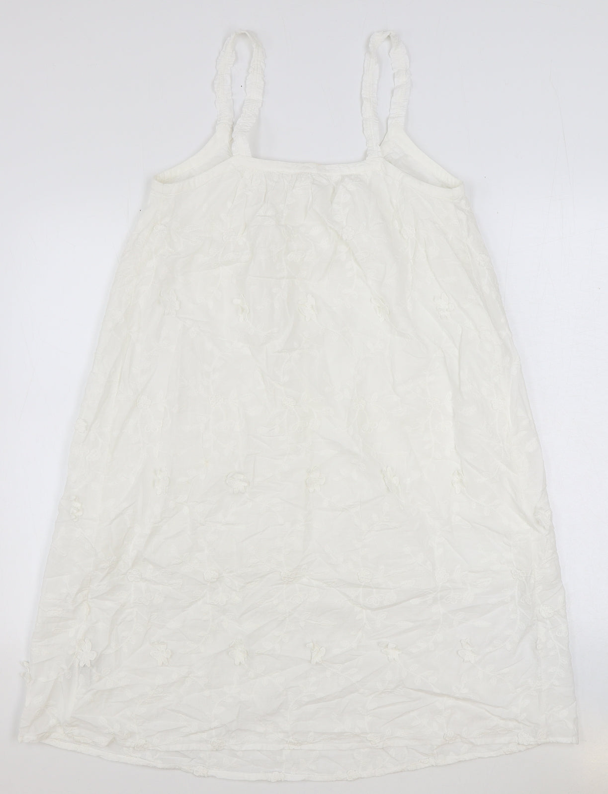 Marks and Spencer Womens White 100% Cotton Mini Size 8 V-Neck Pullover
